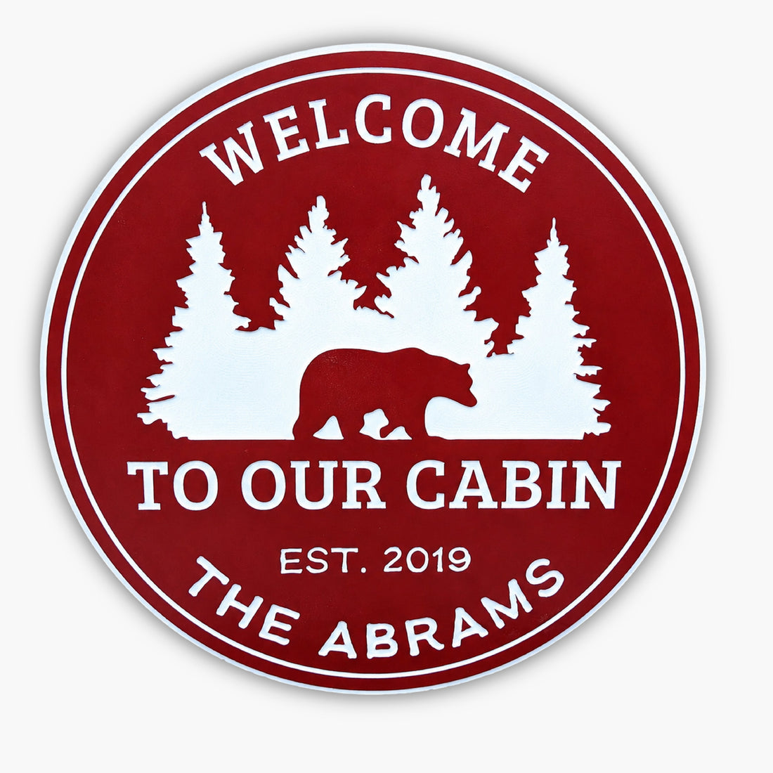Personalized carved cabin sign for a lodge or family retreat