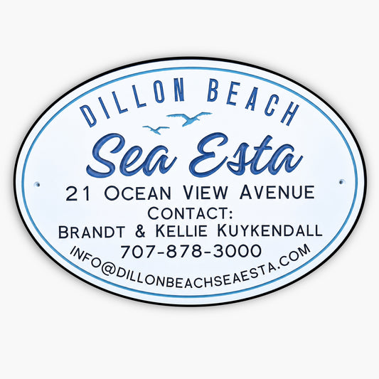 Custom carved vacation rental sign for an Airbnb or VRBO property