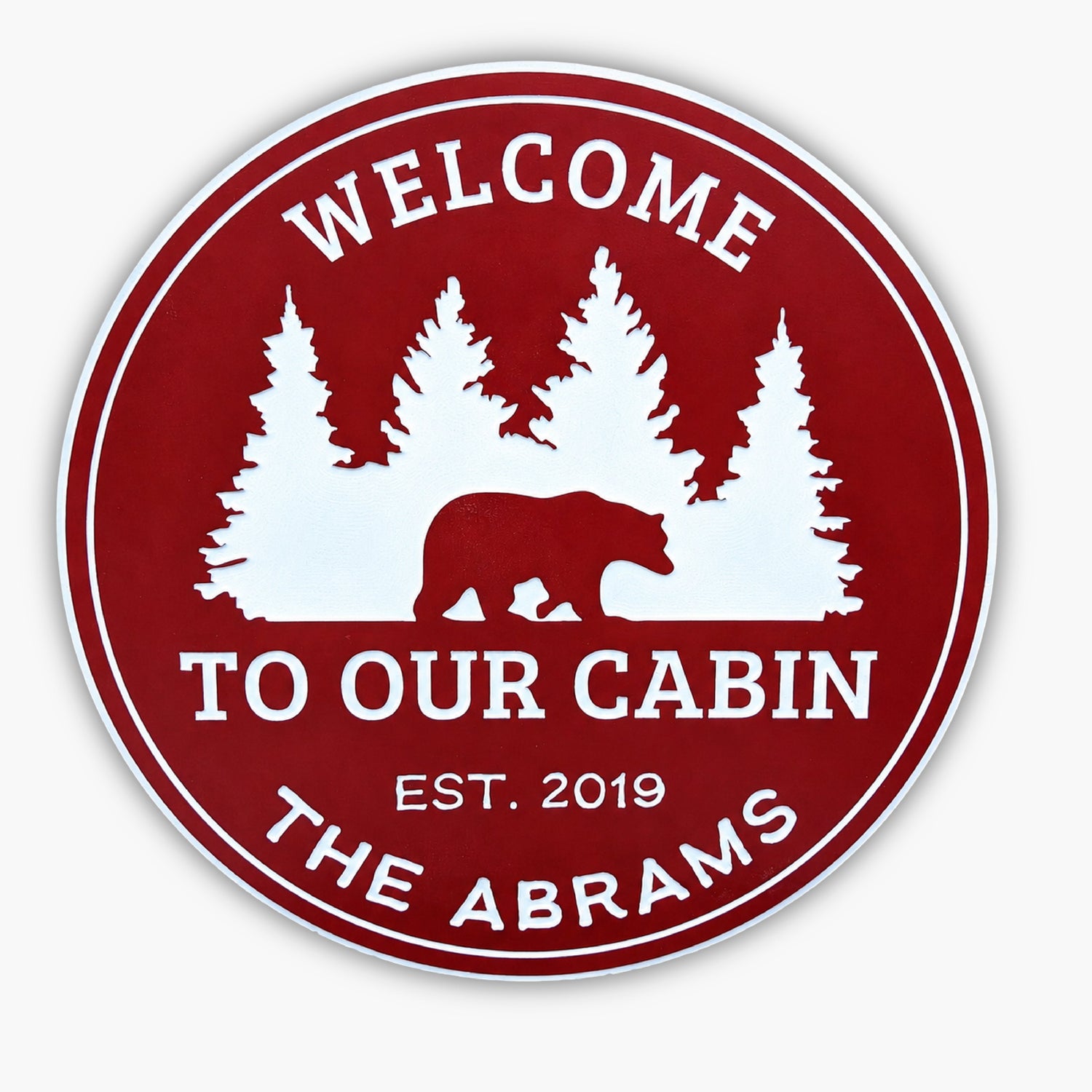 Personalized carved cabin sign for a lodge or family retreat