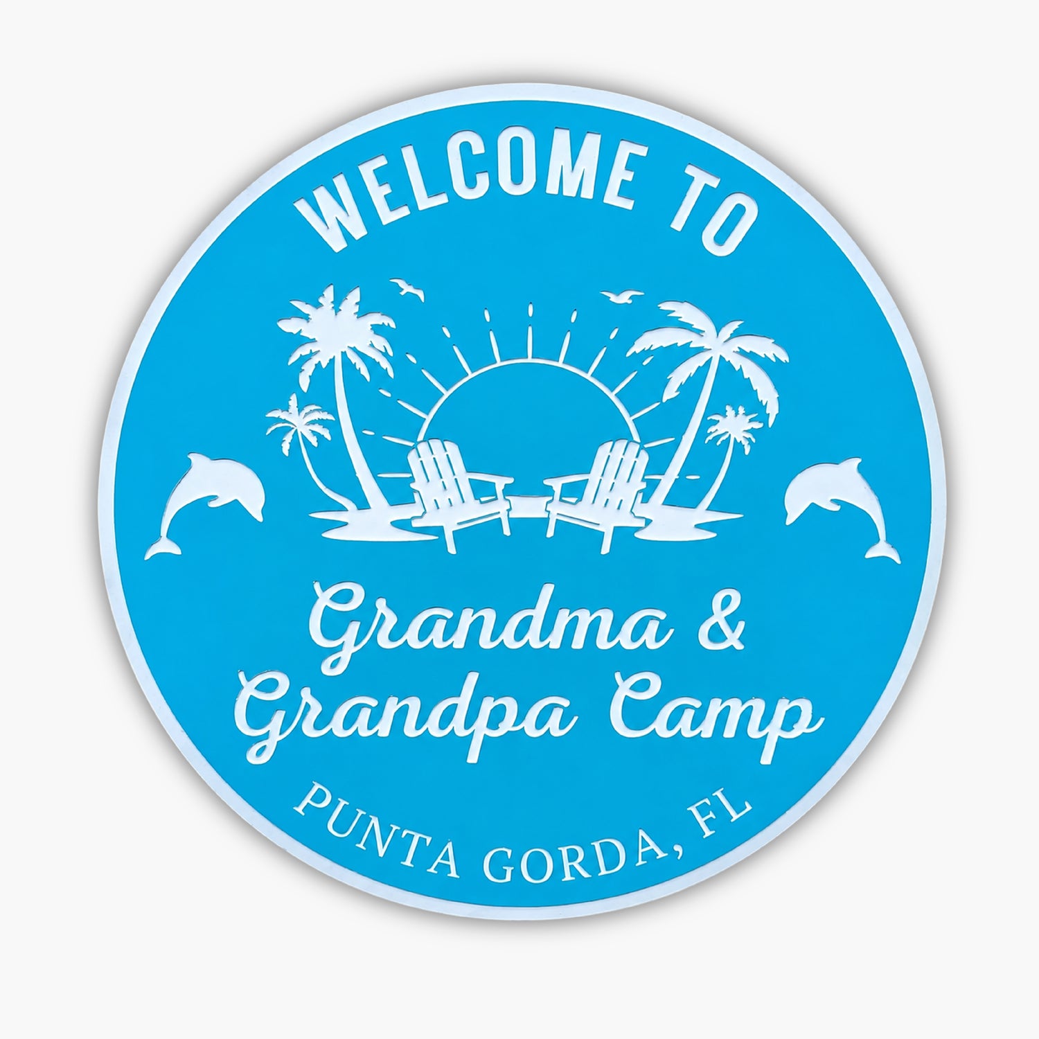 welcome to grandpa grandma camp pvc outdoor sign