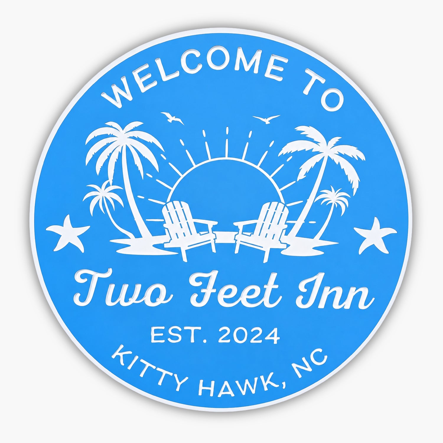 two feet in custom beach house sign