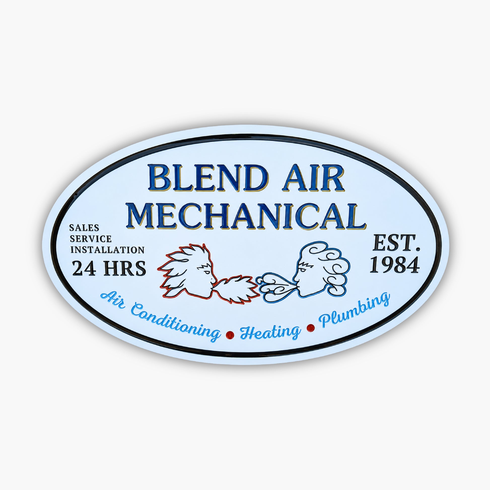 blend air mechanical sign