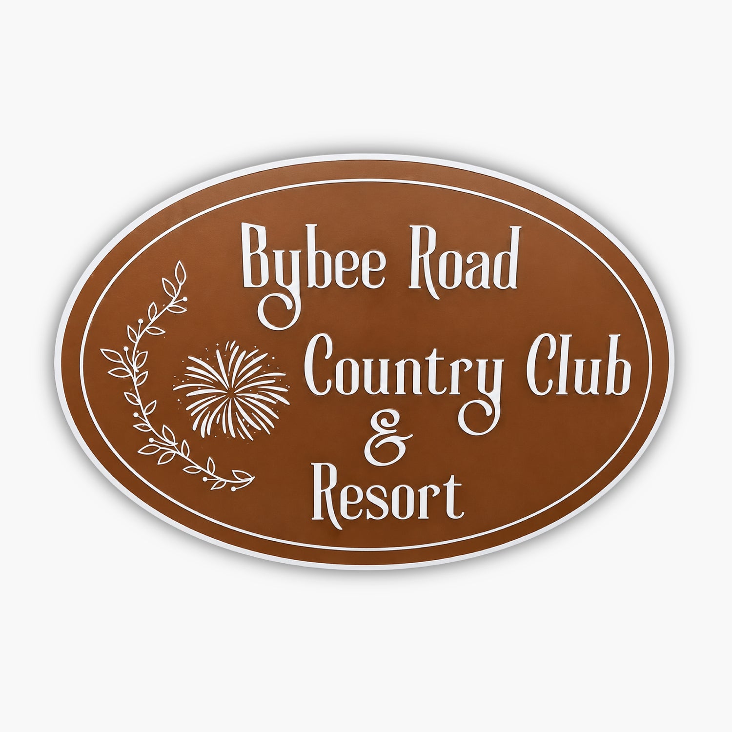 A sign that says bybee road country club and resort.