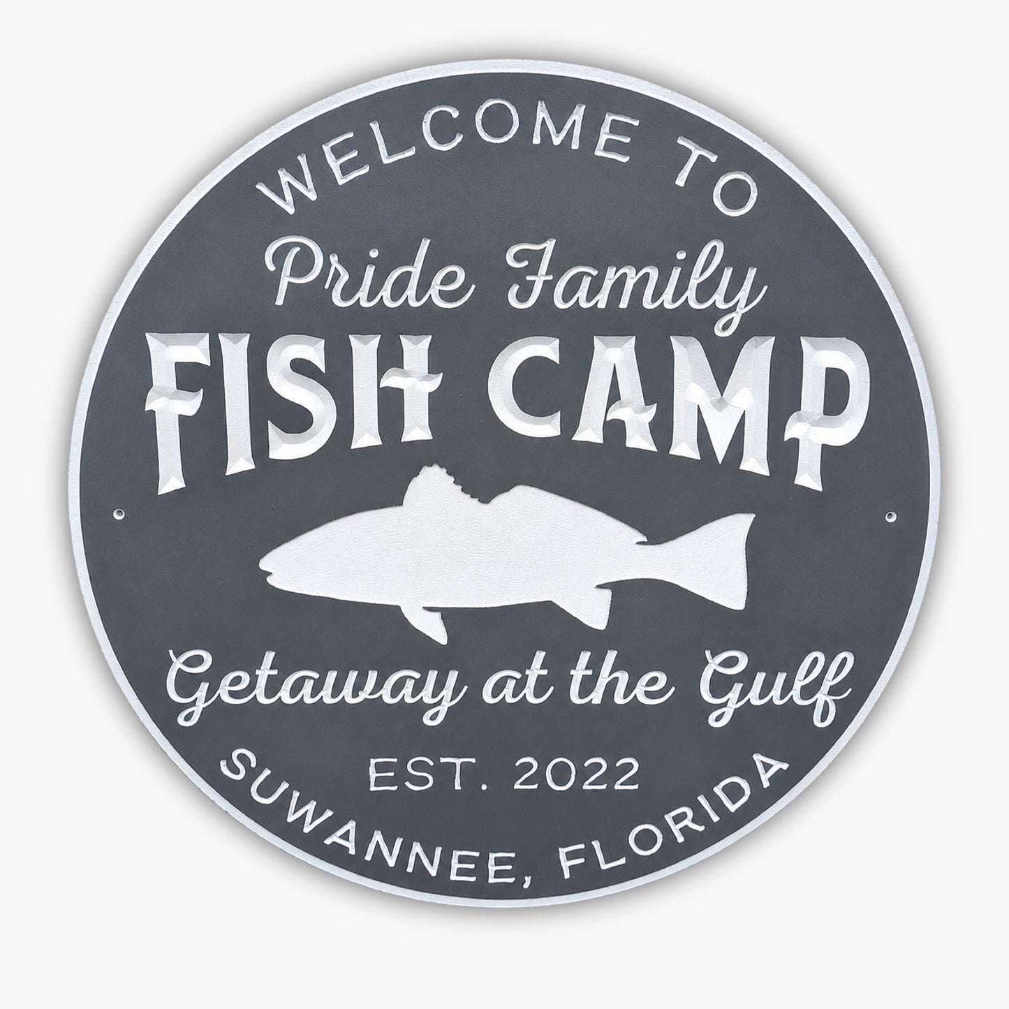 fish camp custom PVC sign