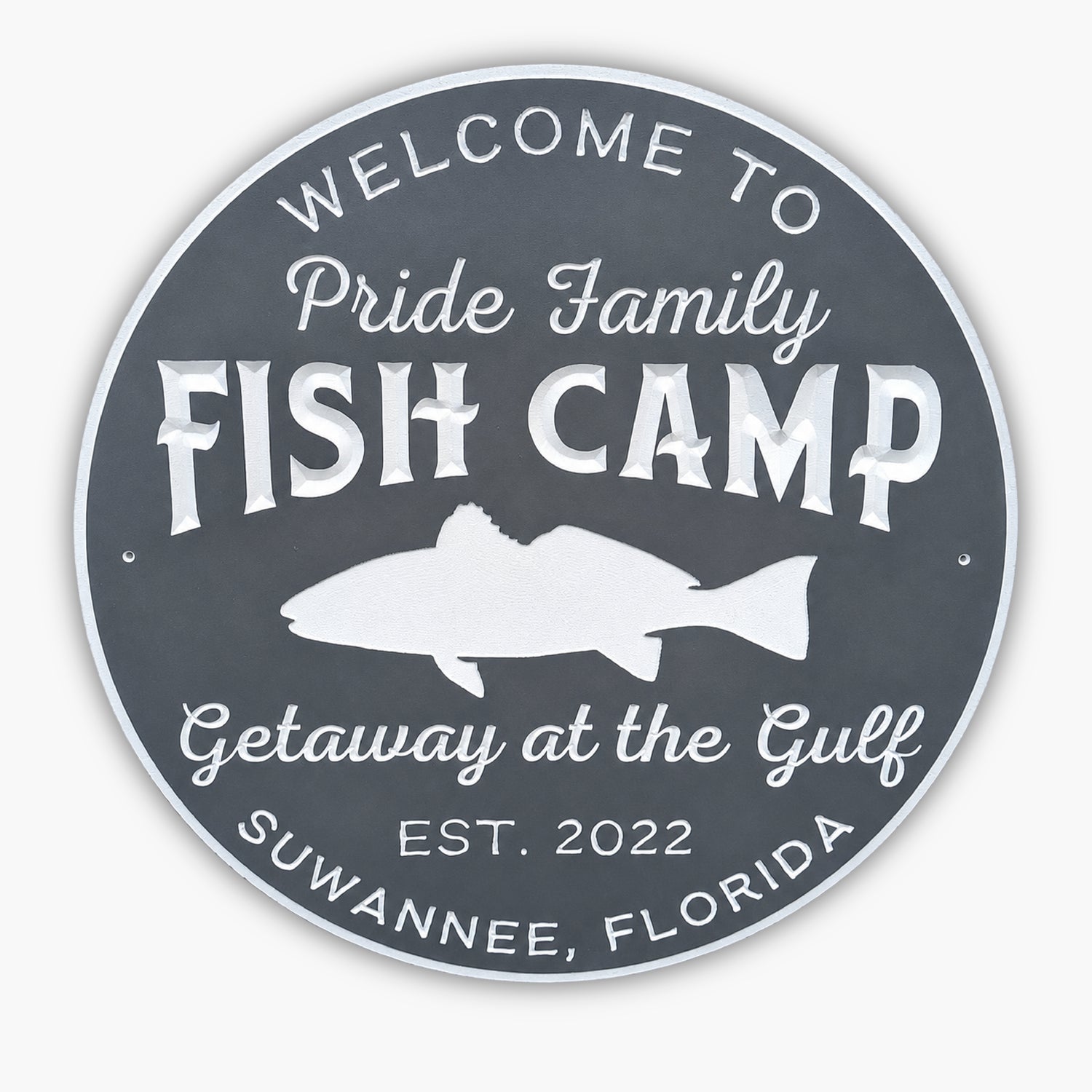 fish camp custom PVC sign