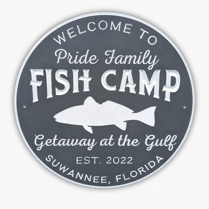 fish camp custom PVC sign