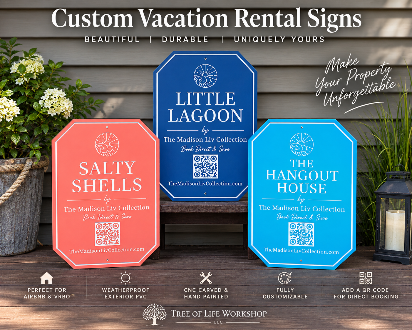 Custom Vacation Rental Sign for Airbnb & VRBO